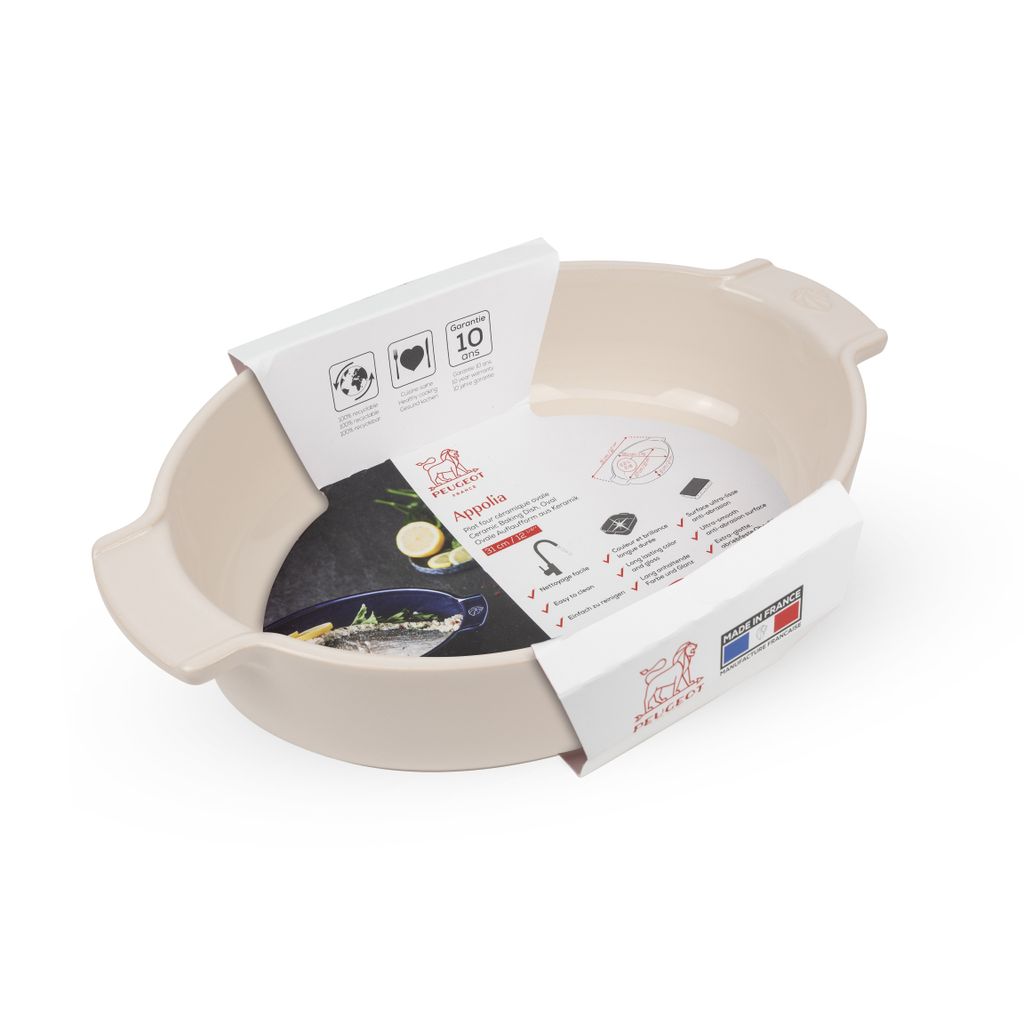 Plat à four ovale écru 31 cm - Visuel 1